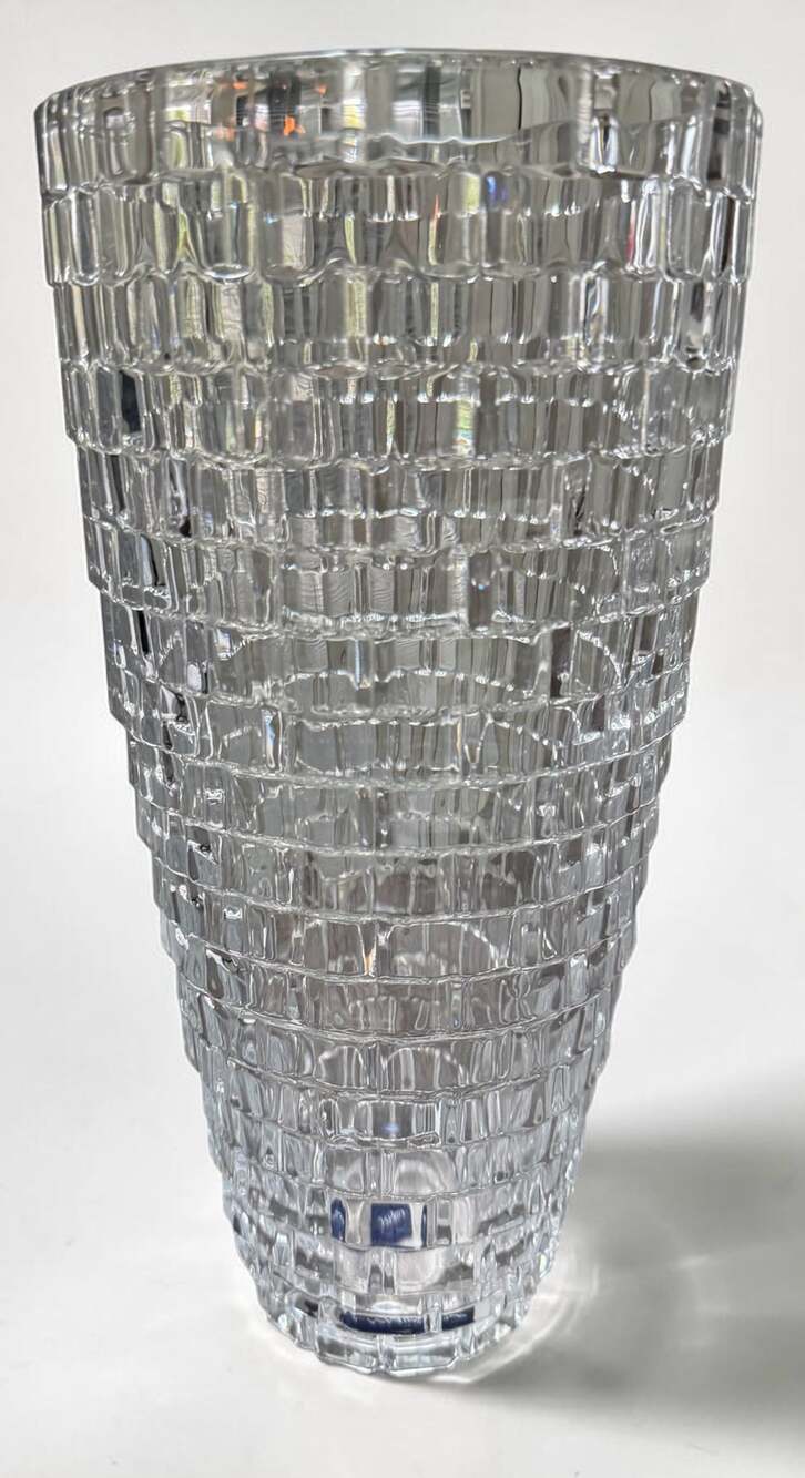 Mikasa Crystal Palazzo Basketweave Vase 11.6 Inches